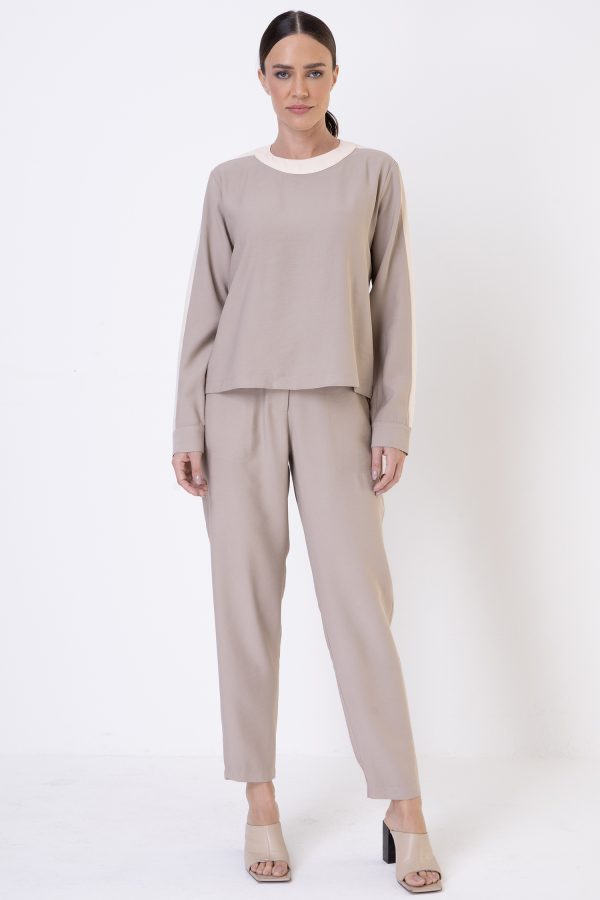 Blusa Alfaiataria Bicolor Punho Transpassado  I.