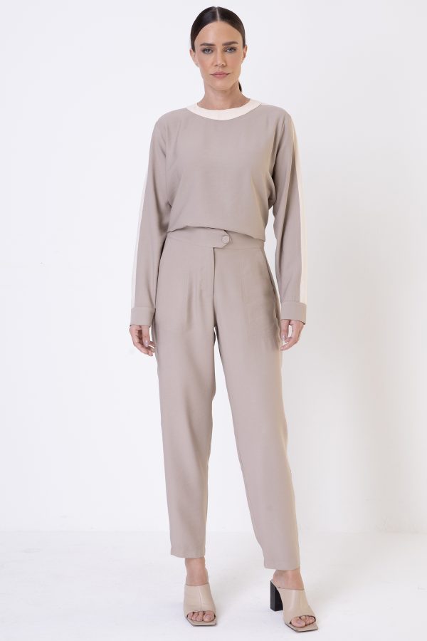 Blusa Alfaiataria Bicolor Punho Transpassado  I.-Imagem 3