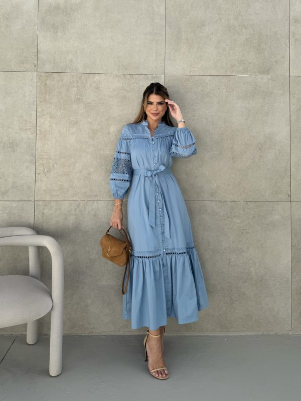 Vestido Chemise Entremeios Bolinhas-Imagem 6