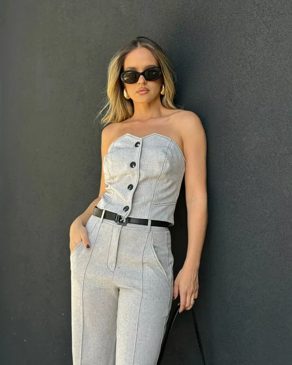Cropped Alf Tomara Que Caia C/Botao.-Imagem 3