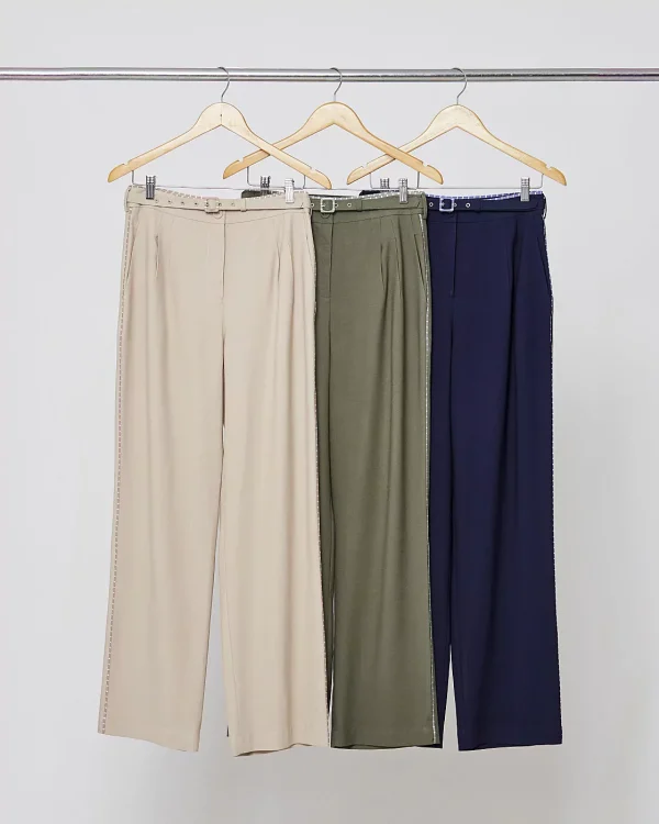 Calca Twill Com Det Vivo Listrado-Imagem 3