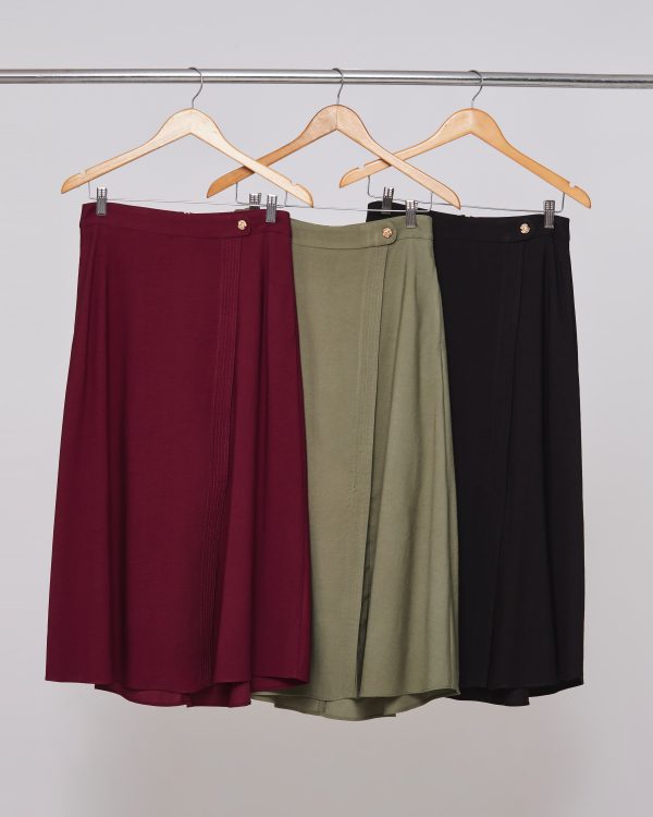Saia Midi Twill Vesta Pespontada-Imagem 2