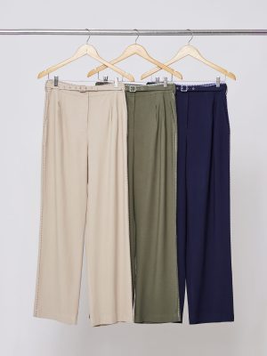 Calca Twill Com Det Vivo Listrado