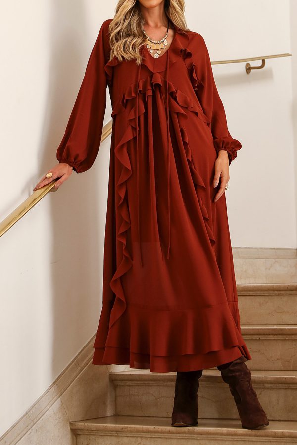 Vestido Longo Babados.N-Imagem 4