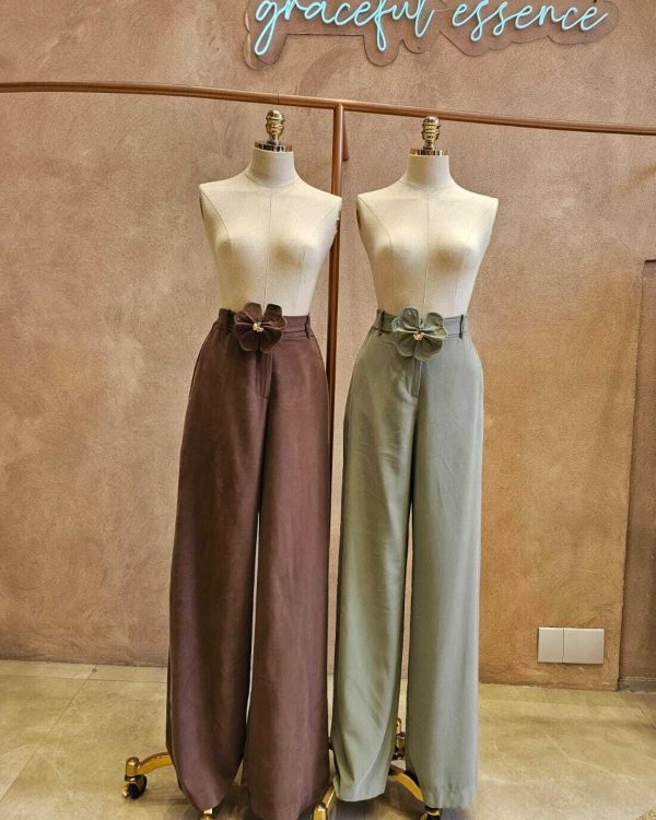 Calca Wide Leg Cinto Flor-Imagem 3