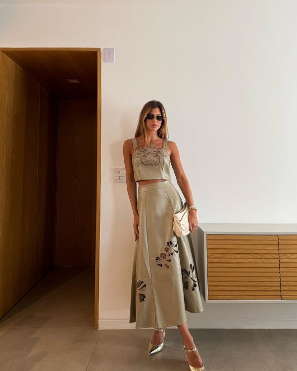 Conjunto Couro Croco Com Bordado-Imagem 5