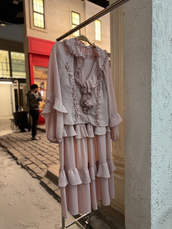 Conjunto Chiffon Boho Jabo Decote Franzido-Imagem 3