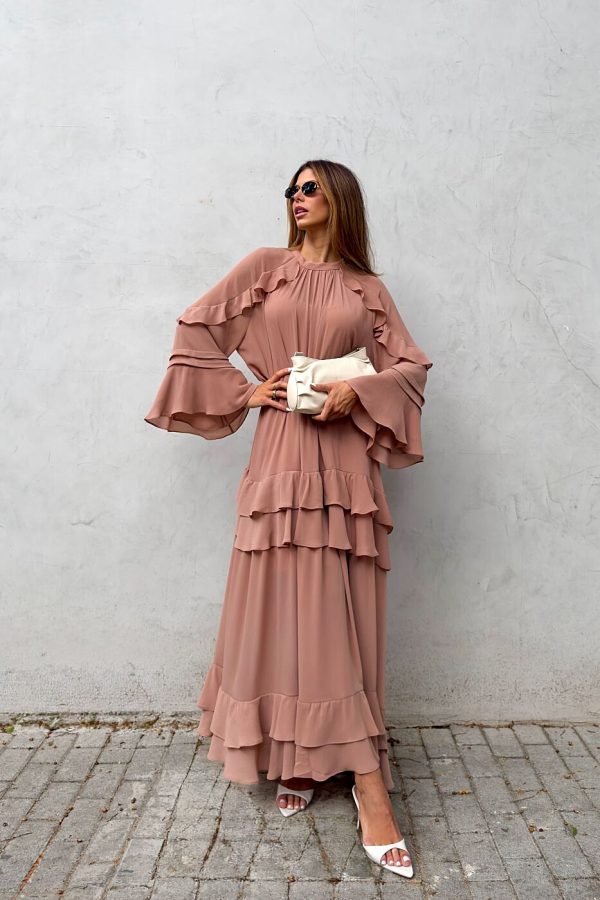 Vestido Chiffon Babado
