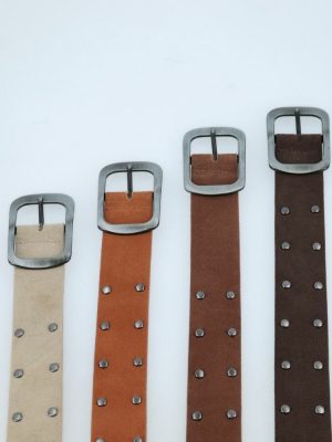 Cinto Feminino De Couro Com Tachas