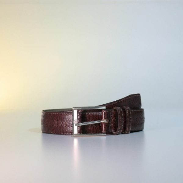 Cinto Masculino Couro Texturizado Com Fivela Metal-Imagem 2