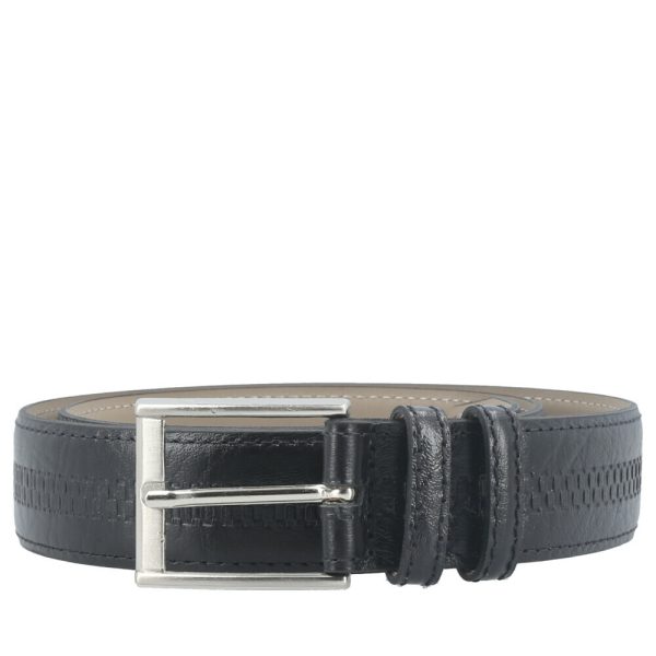 Cinto Masculino Couro Texturizado Com Fivela Metal
