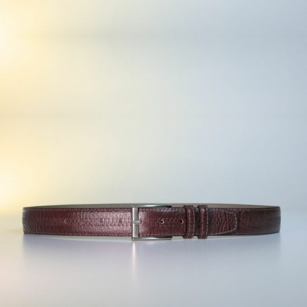 Cinto Masculino Couro Texturizado Com Fivela Metal-Imagem 4