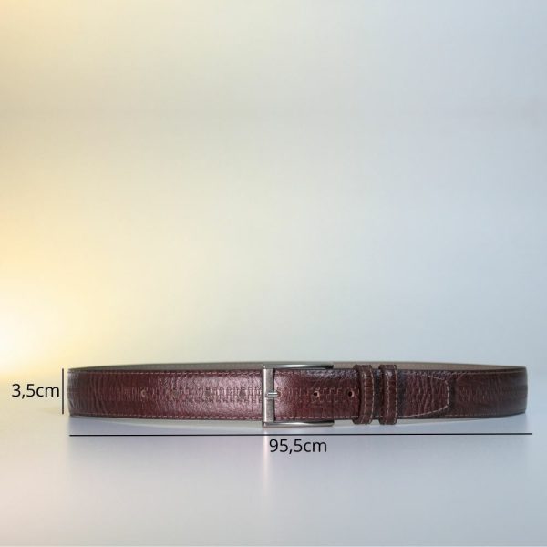 Cinto Masculino Couro Texturizado Com Fivela Metal-Imagem 5
