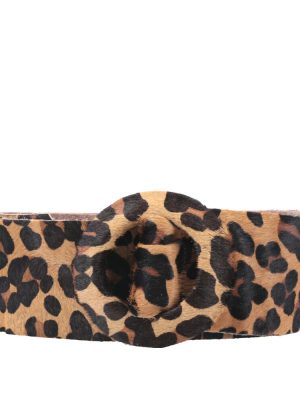 Cinto Faixa Bernadete Em Couro Animal Print