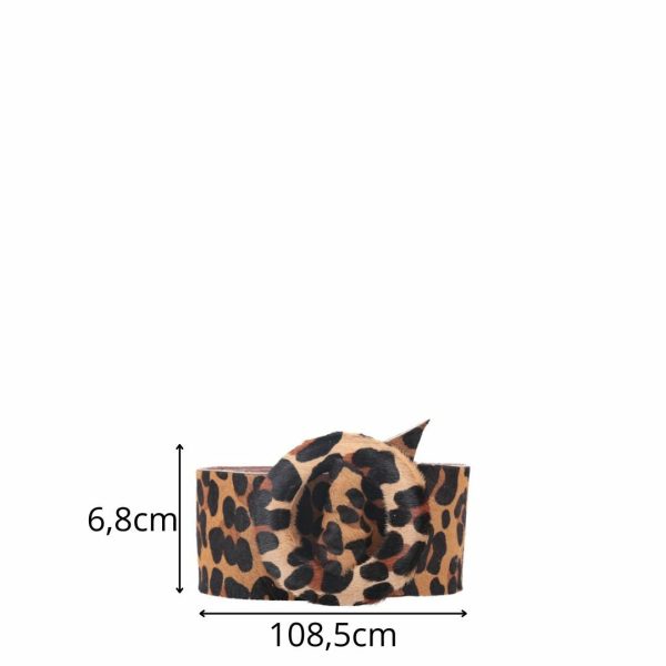 Cinto Faixa Bernadete Em Couro Animal Print-Imagem 2