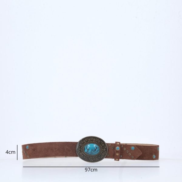 Cinto De Couro Boho Com Tachas-Imagem 5