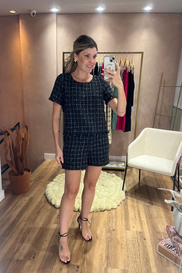 Shorts Tweed Bolso Frente-Imagem 4
