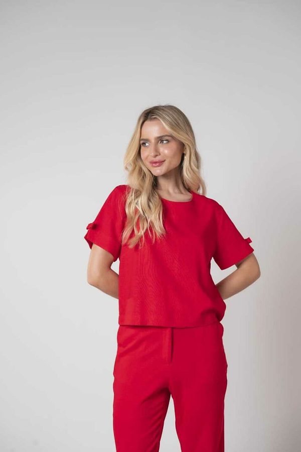Blusa Mg Curta Lacinho-Imagem 2