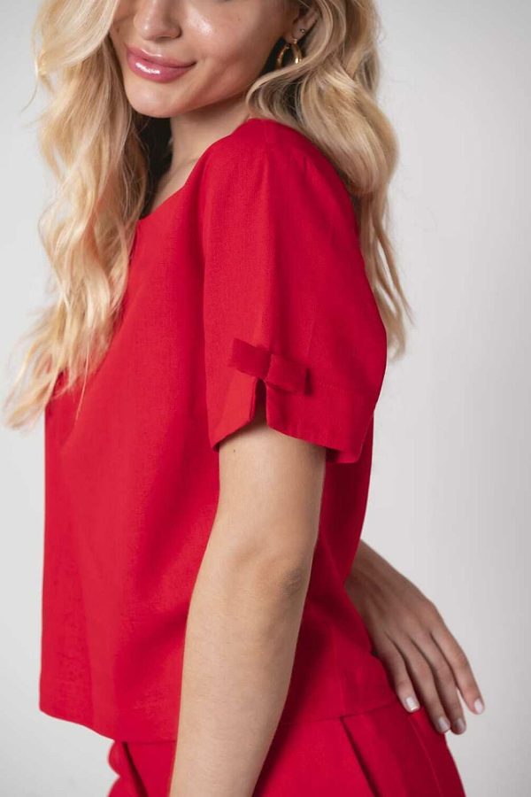 Blusa Mg Curta Lacinho-Imagem 3