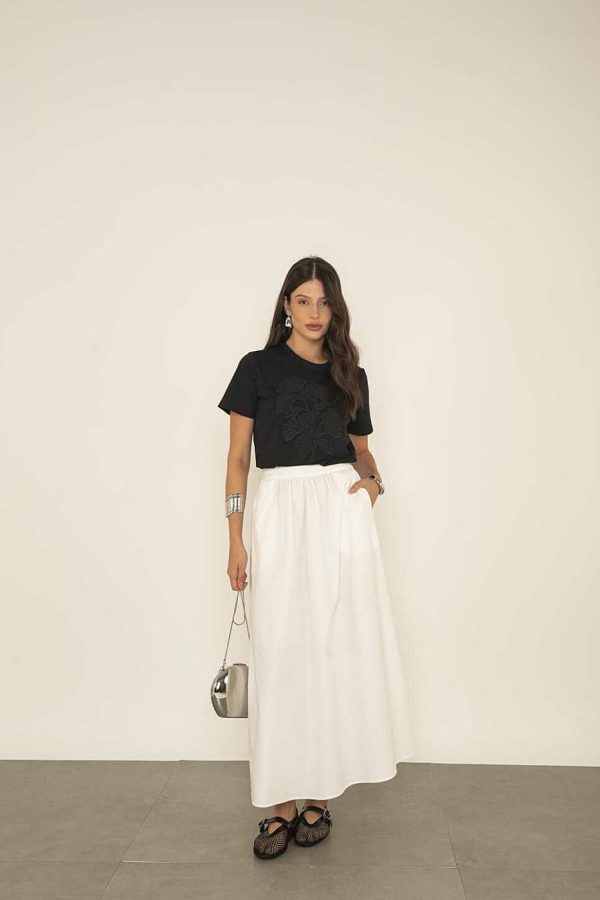 Saia Midi Com Bolso