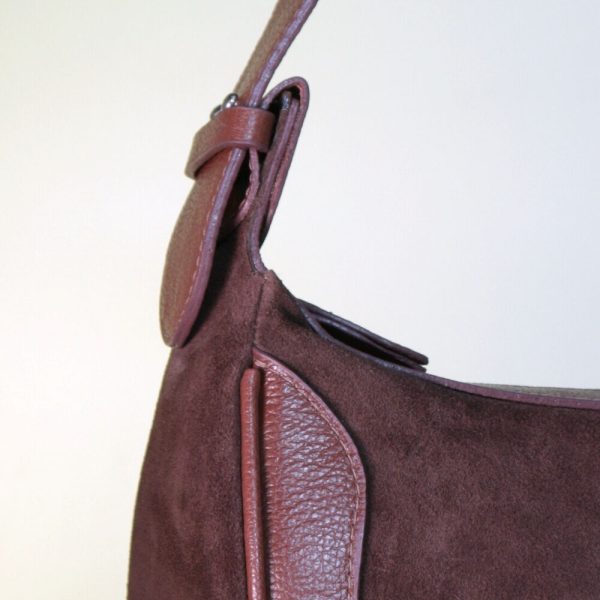 Bolsa De Ombro Feminina Em Couro Camurça-Imagem 4