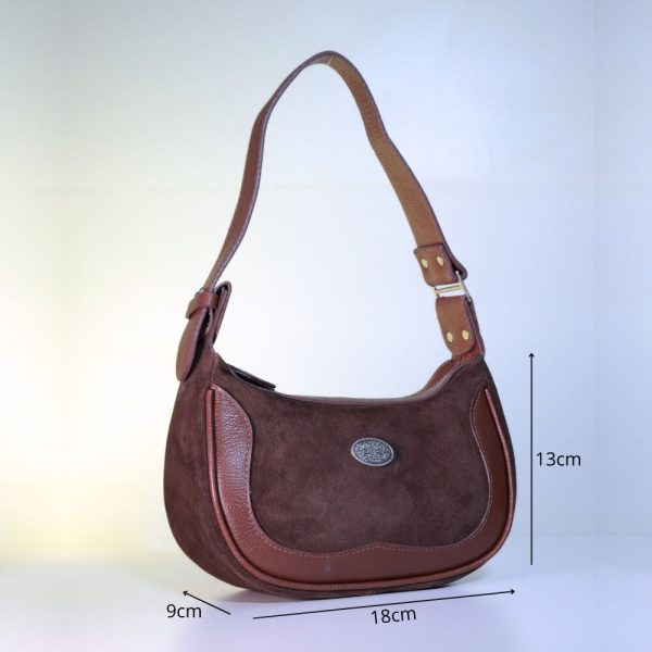 Bolsa De Ombro Feminina Em Couro Camurça-Imagem 2