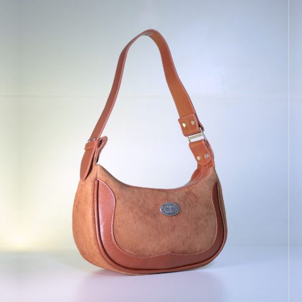 Bolsa De Ombro Feminina Em Couro Camurça-Imagem 9