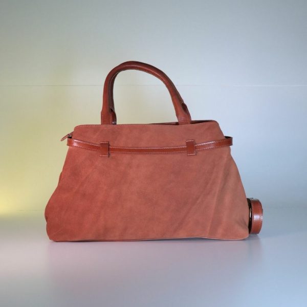 Bolsa Feminina Shoulder Bag Em Couro Camurça-Imagem 4