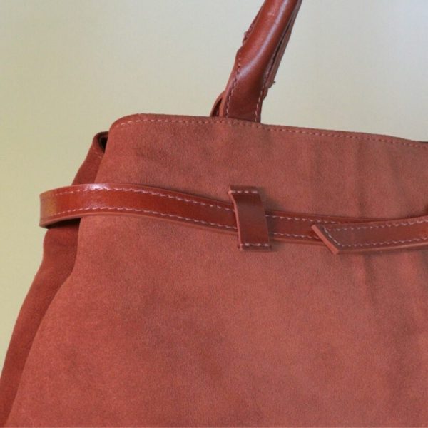 Bolsa Feminina Shoulder Bag Em Couro Camurça-Imagem 3