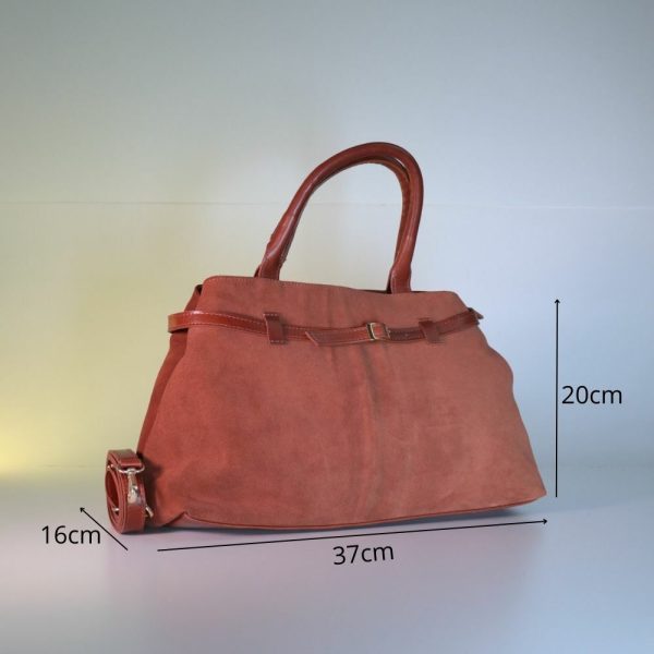 Bolsa Feminina Shoulder Bag Em Couro Camurça-Imagem 2