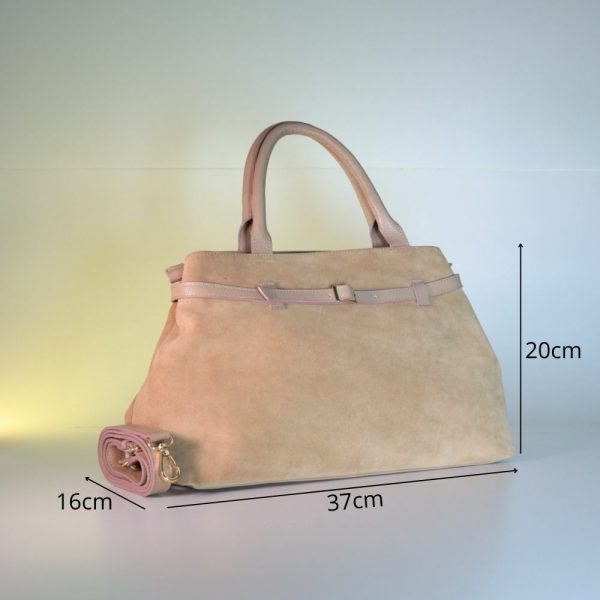 Bolsa Feminina Shoulder Bag Em Couro Camurça-Imagem 10
