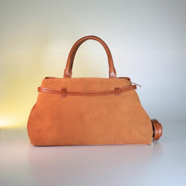 Bolsa Feminina Shoulder Bag Em Couro Camurça-Imagem 8