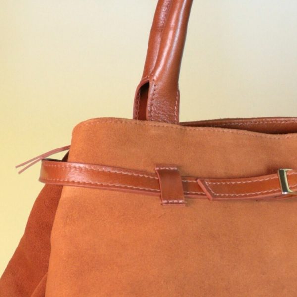 Bolsa Feminina Shoulder Bag Em Couro Camurça-Imagem 7