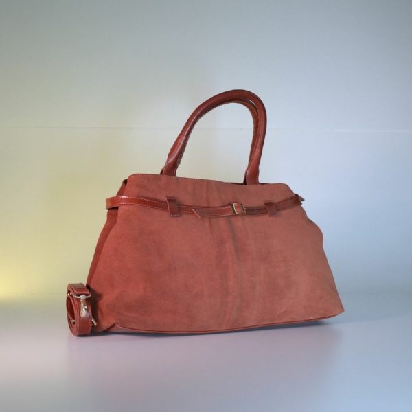 Bolsa Feminina Shoulder Bag Em Couro Camurça-Imagem 5