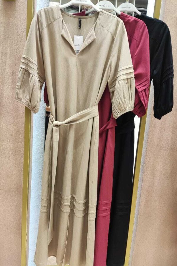 Vestido Midi Detalhe Nervuras-Imagem 5