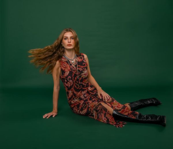 Vestido Decote V Franzido Larissa-Imagem 3