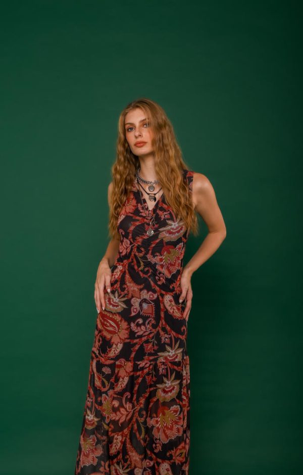 Vestido Decote V Franzido Larissa-Imagem 6