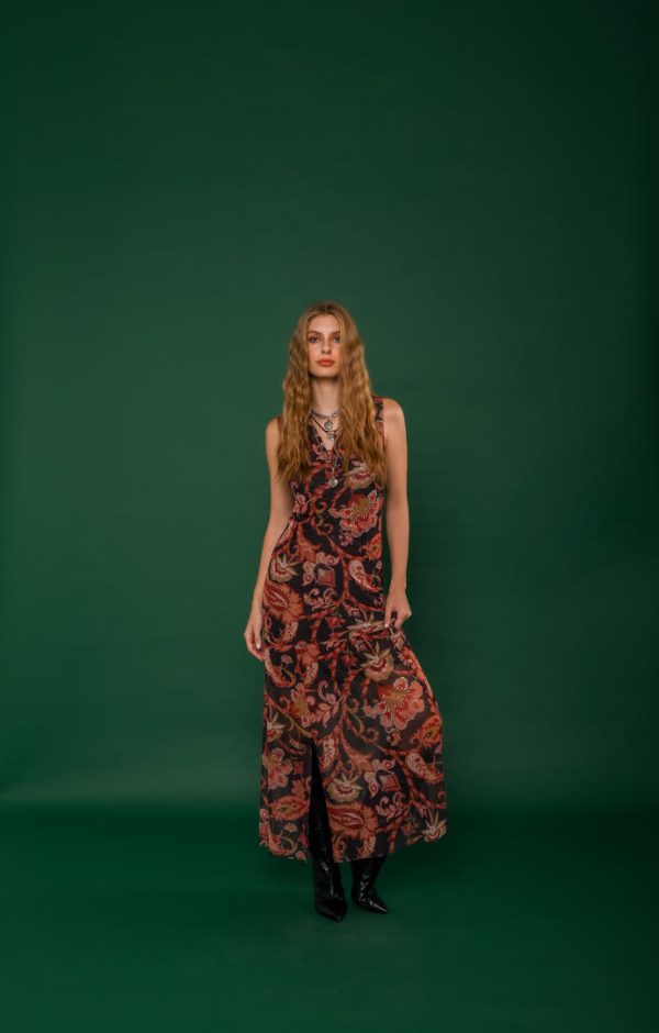 Vestido Decote V Franzido Larissa-Imagem 9