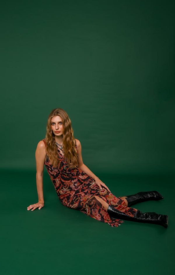 Vestido Decote V Franzido Larissa-Imagem 12