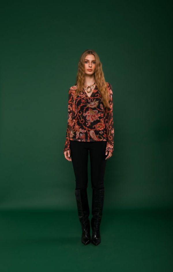 Blusa Decote V Franzido-Imagem 2