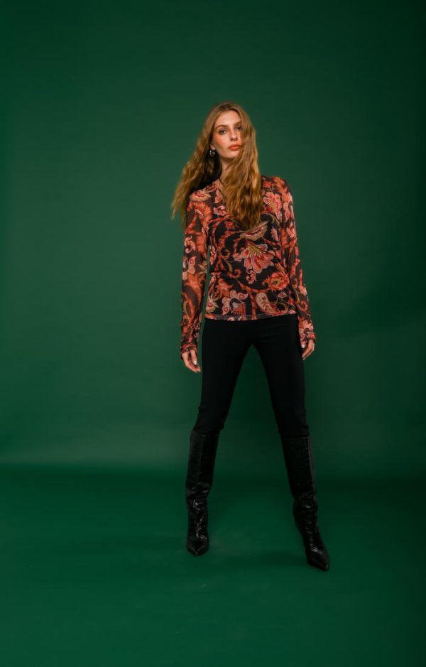 Blusa Decote V Franzido-Imagem 3