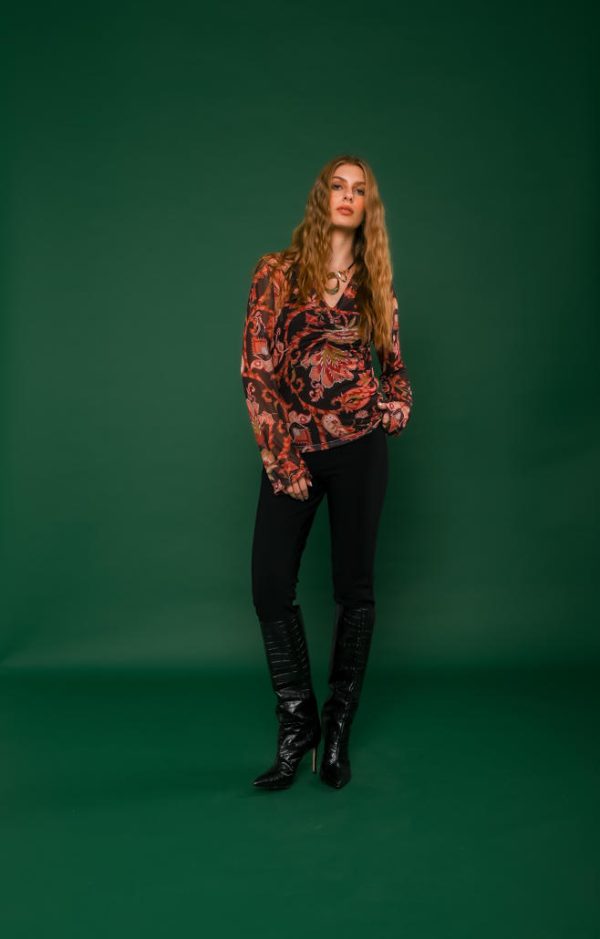 Blusa Decote V Franzido-Imagem 4