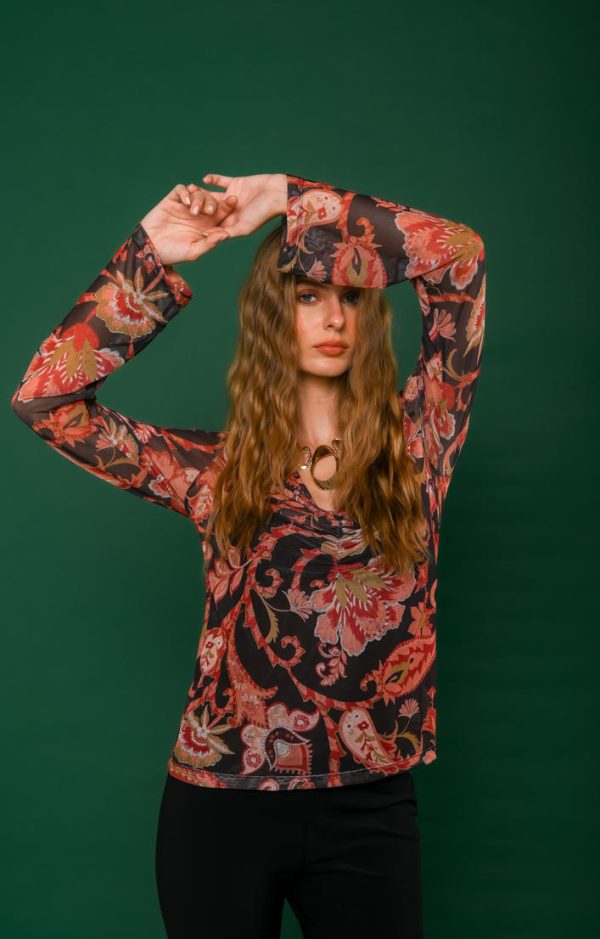 Blusa Decote V Franzido-Imagem 6