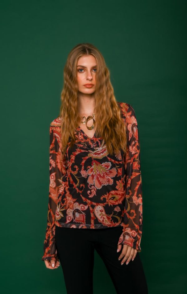 Blusa Decote V Franzido-Imagem 7