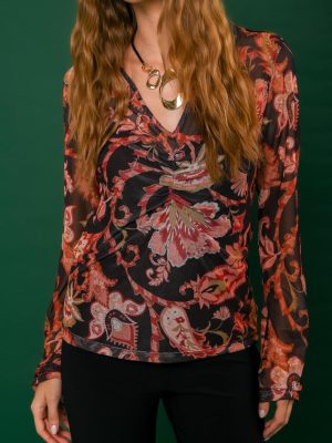 Blusa Decote V Franzido