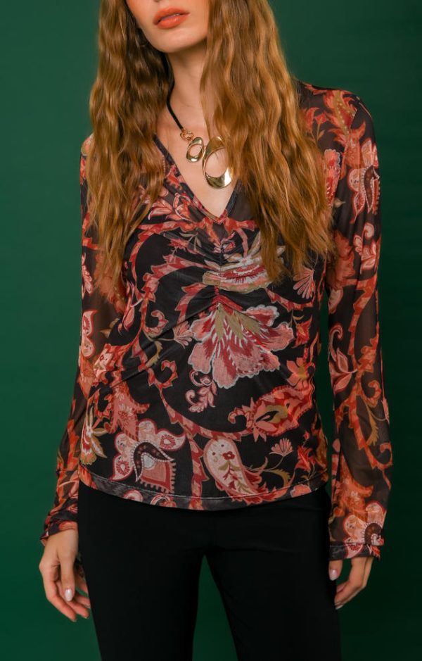 Blusa Decote V Franzido