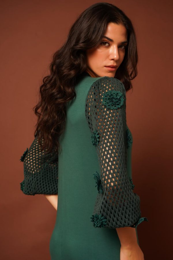 Vestido Manga Tricot Camile