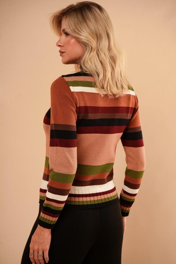 Blusa Gola Alta Listrada Maria-Imagem 3