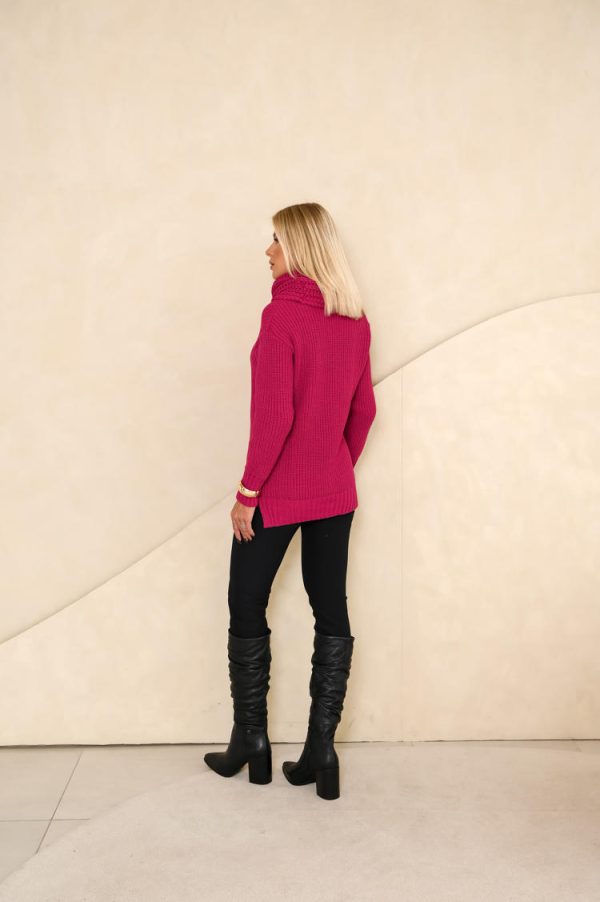 Maxi Pull Tricot Gola Cachecol-Imagem 4