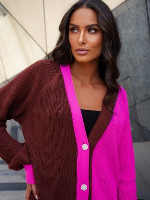 Casaco Tricot Bicolor Larissa